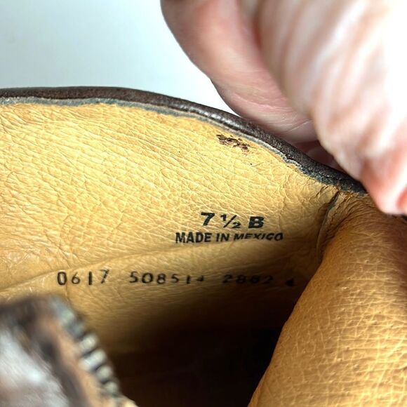 Five Worlds Cordani Serene Studded Cowboy Booties Brown Leather Side Zip 7 1/2 - Picture 15 of 16